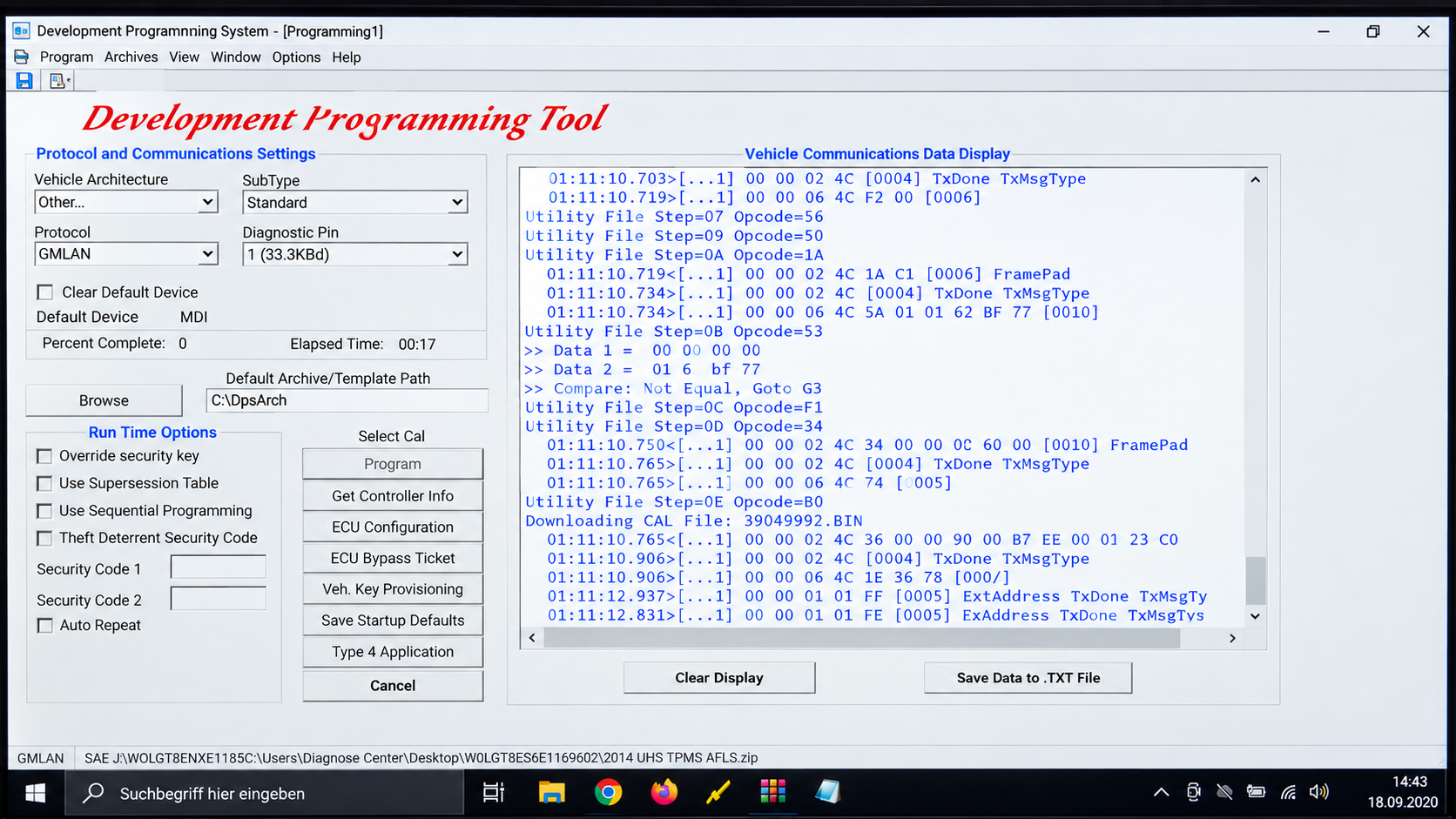 Steuergeräte-Programmier-Tool mit Fahrzeugkommunikationsdaten und ECU-Konfiguration