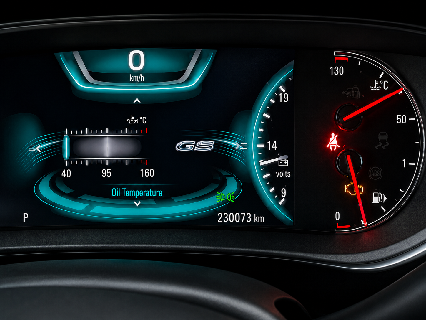 Kombiinstrument mit Öltemperatur-Anzeige im GS-Design