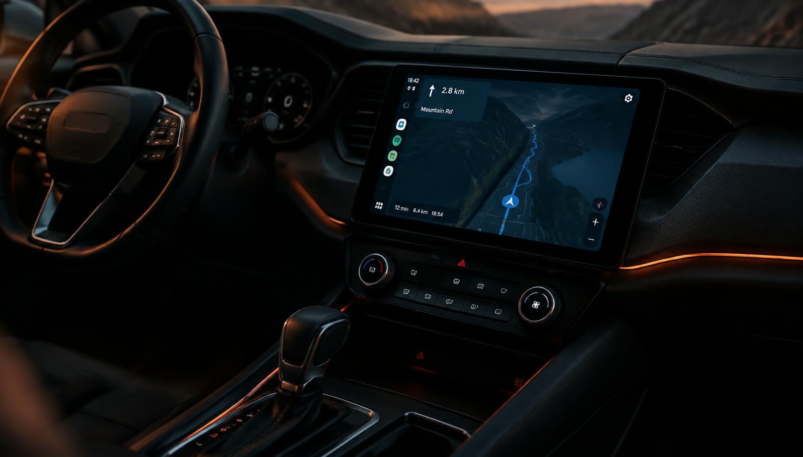 Opel Insignia A Armaturenbrett mit nachgerüstetem Android-Radio und Navigation